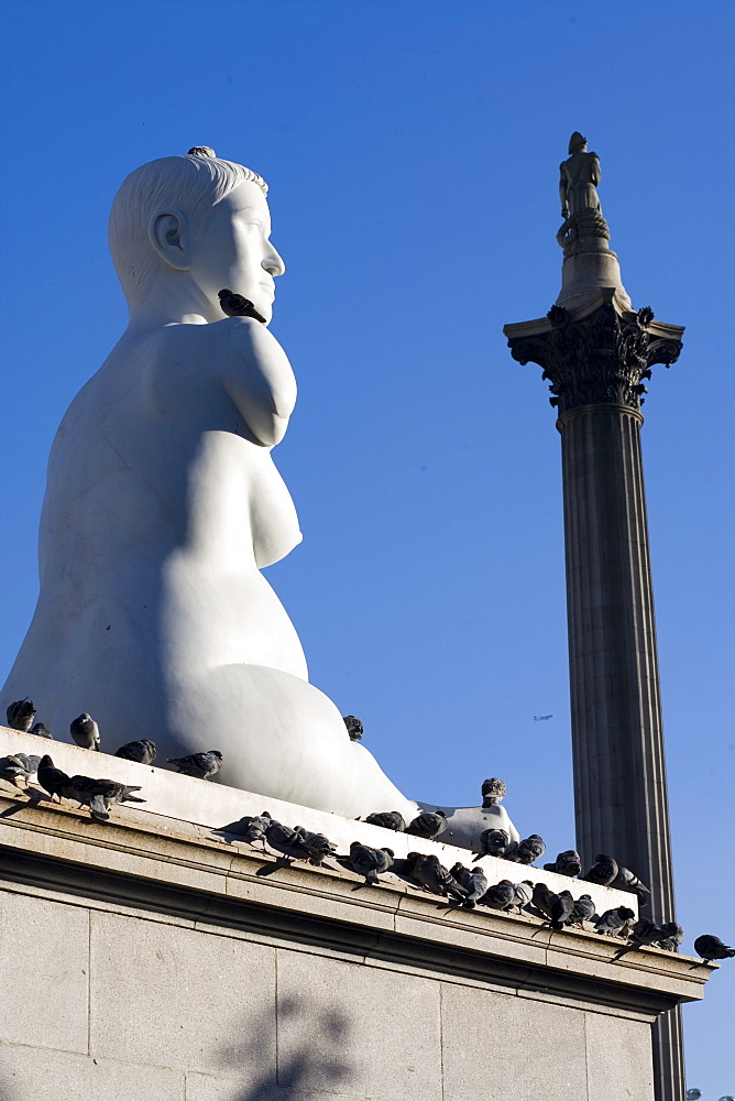 Statue of Alison Lapper, Pregnant, Trafalgar Square, London, England, United Kingdom, Europe