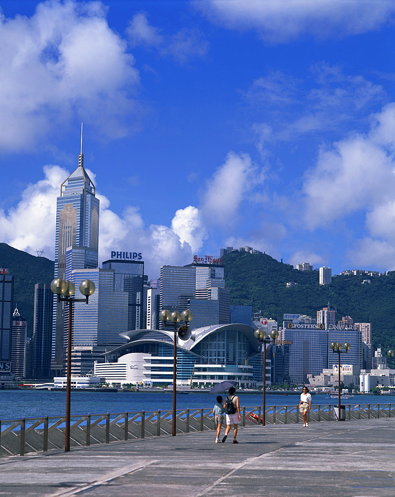 The Central Building, tallest, and Convention Centre in Wan Chai, Promenade in Kowloon, Hong Kong, China, Asia