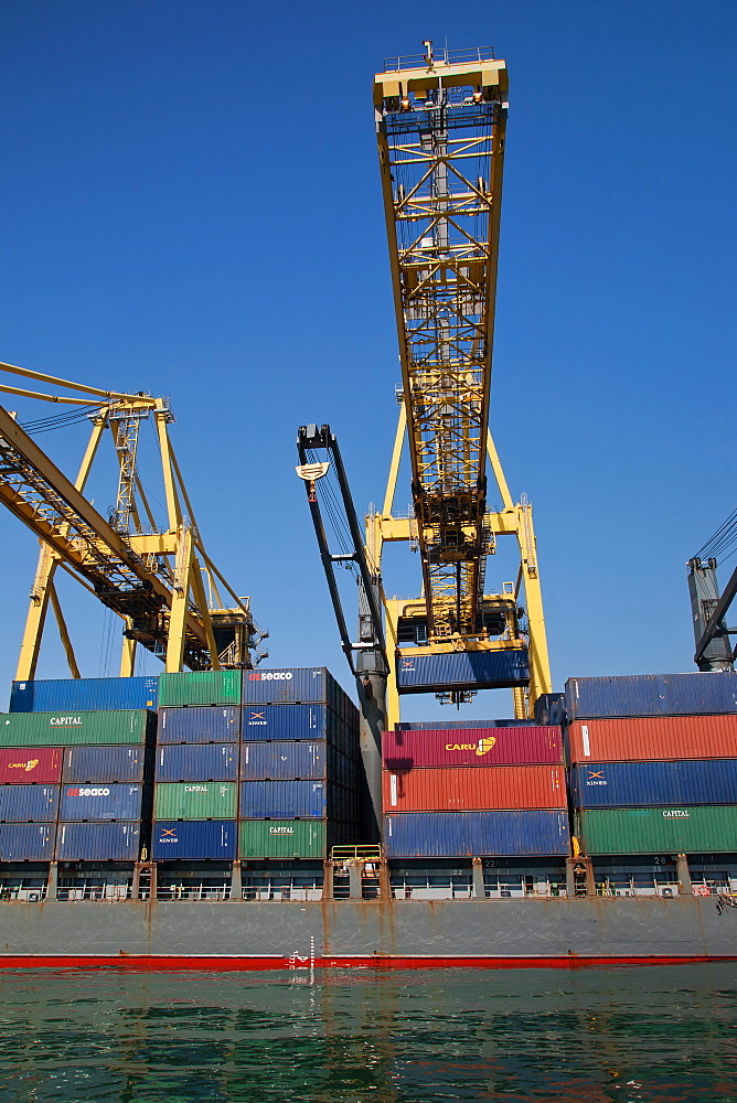 Container Port, Port of Barcelona, Barcelona, Catalonia, Spain, Europe