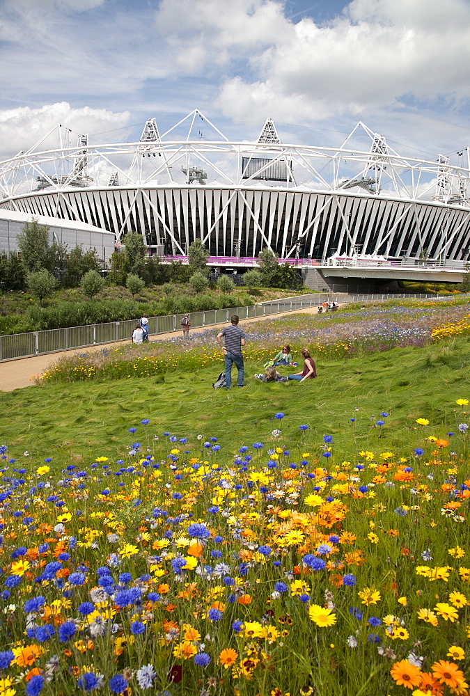 View of the 2012 Olympic Stadium at the Olympic Park, Stratford, London, England, United Kingdom, Europe