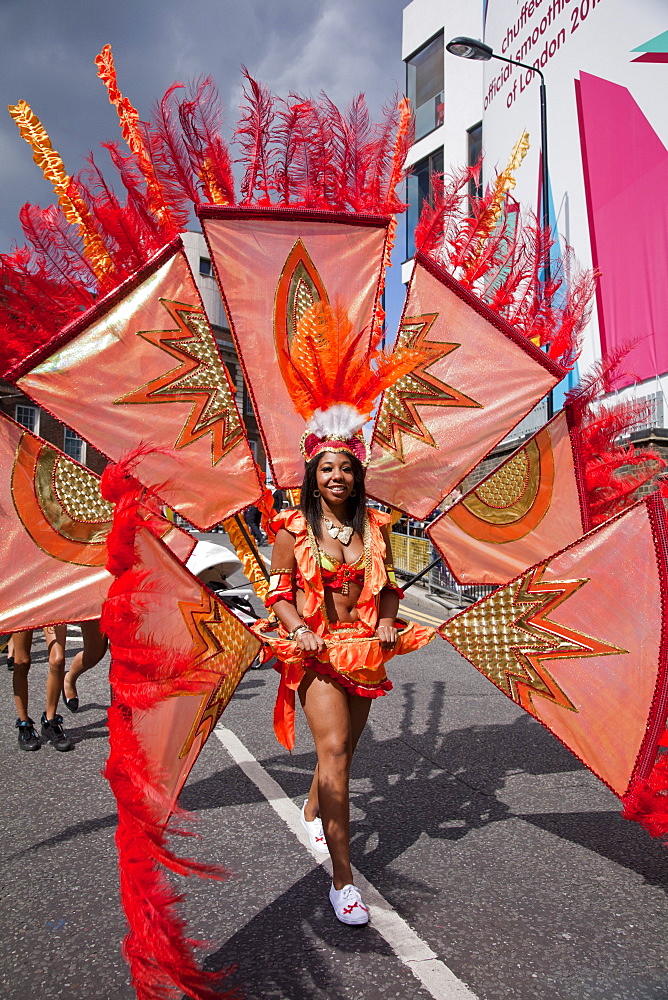 Female participant at the 2012 Notting Hill Carnival, Notting Hill, London, England, United Kingdom, Europe