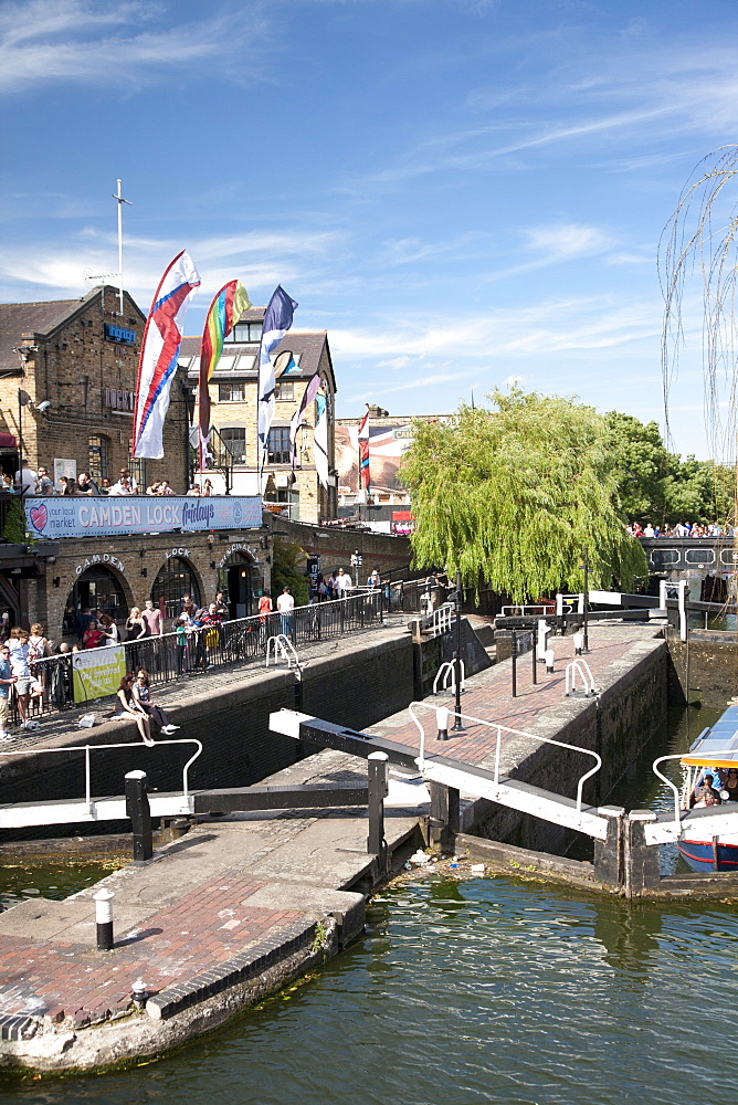 View of Camden Lock, Camden, London, England, United Kingdom, Europe