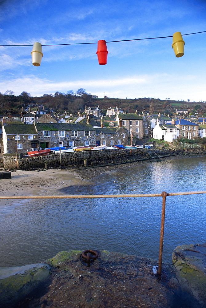 Christmas lights, Mousehole, Cornwall, England, United Kingdom, Europe