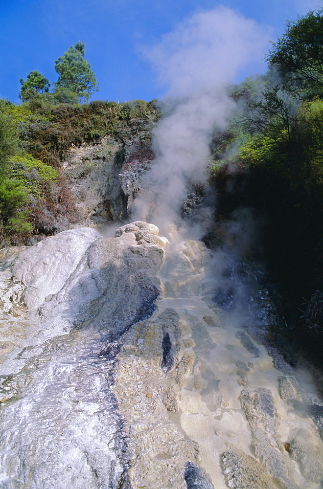 Diamond Geyser, thermal area, Orakei Korako, South Auckland, North Island, New Zealand, Pacific