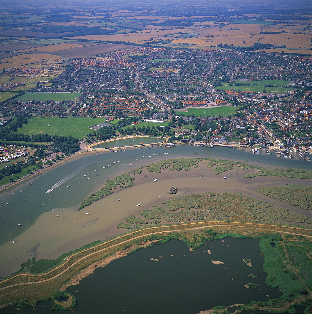 Maldon and Blackwater Estuary mudflats and coastal sea defences, Essex, England, United Kingdom, Europe