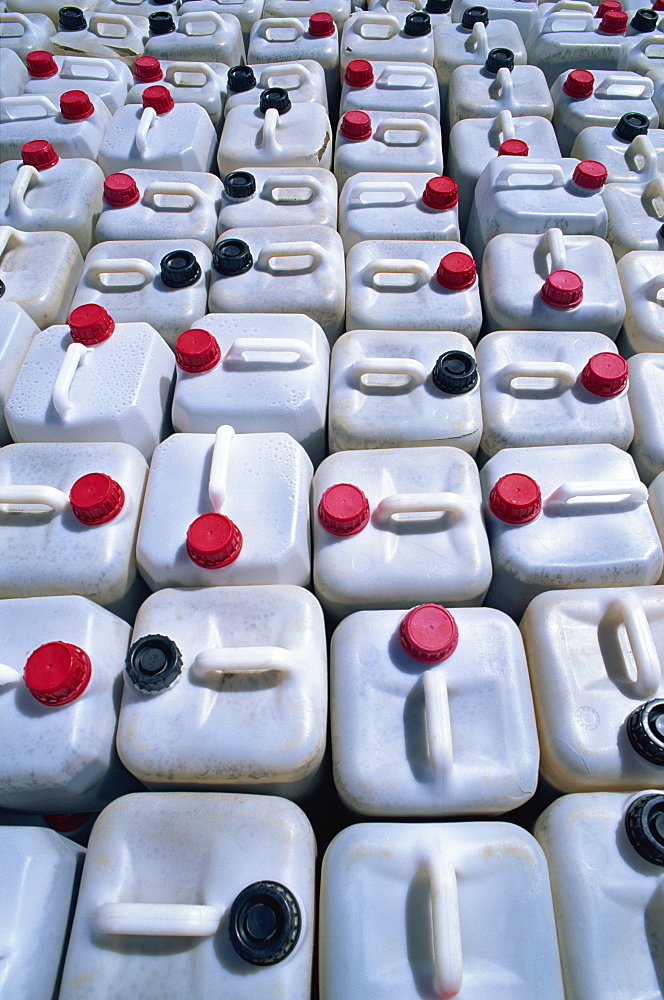 Sand containers, Ordino-Arcalis Ski area, Andorra, Pyrenees, Europe