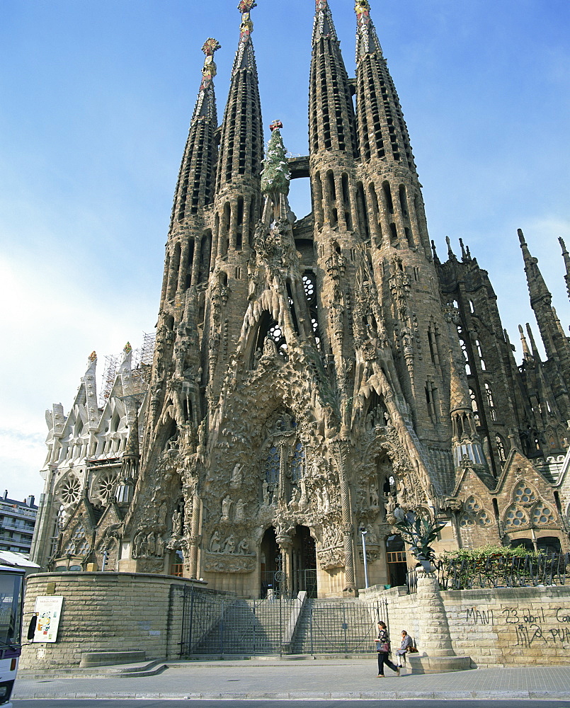 The Sagrada Familia, the Gaudi cathedral in Barcelona, Cataluna, Spain, Europe