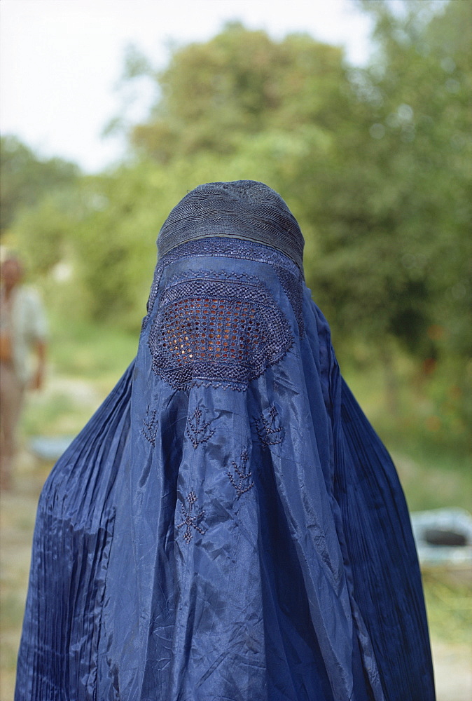 Portrait of a woman in burka in Afghanistan, Asia