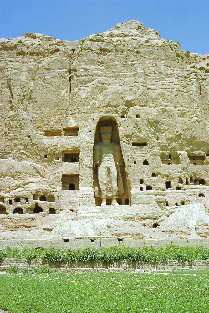 Small Buddha statue in cliff (since destroyed by the Taliban), Bamiyan, Afghanistan