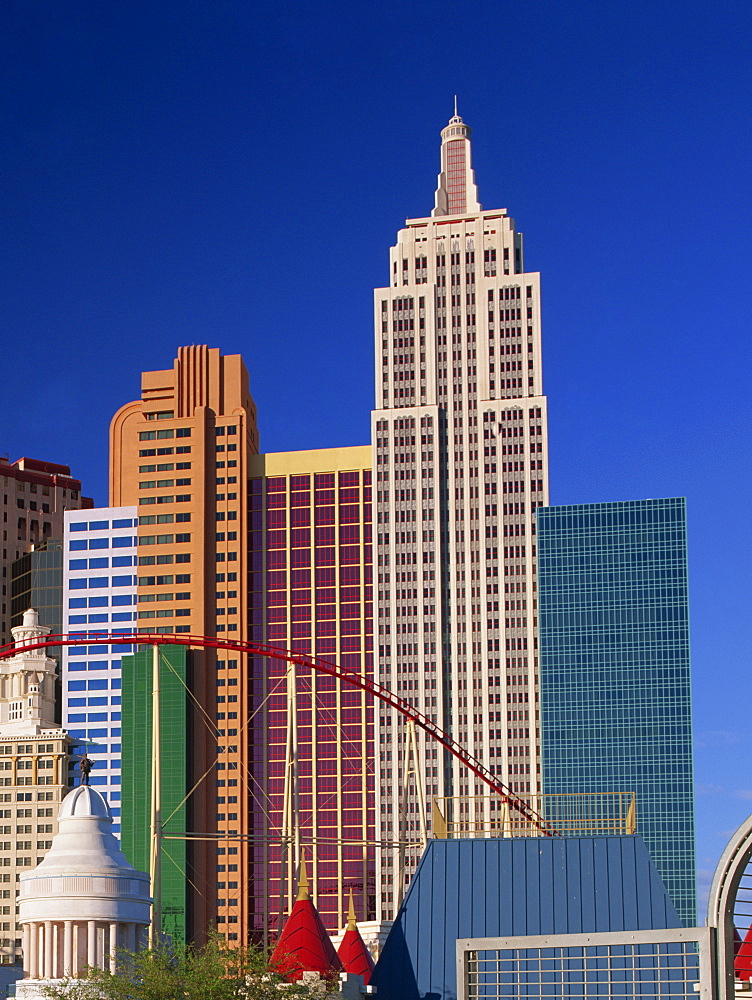 Skyline of the New York New York Hotel and Casino, in Las Vegas, Nevada, United States of America, North America