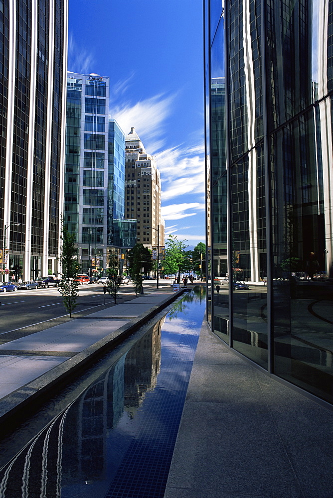 Downtown skyscrapers lining Burrard Street, Vancouver, British Columbia (B.C.), Canada, North America