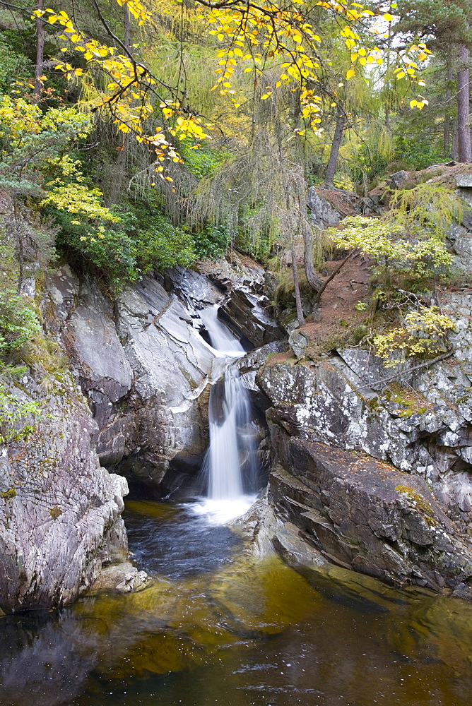 The Falls of Bruar in autumn, near Blair Atholl, Perth and Kinross, Scotland, United Kingdom, Europe