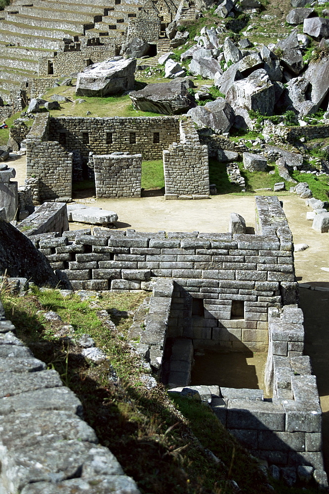 Principal temple, Inca site, Machu Picchu, UNESCO World Heritage Site, Peru, South America