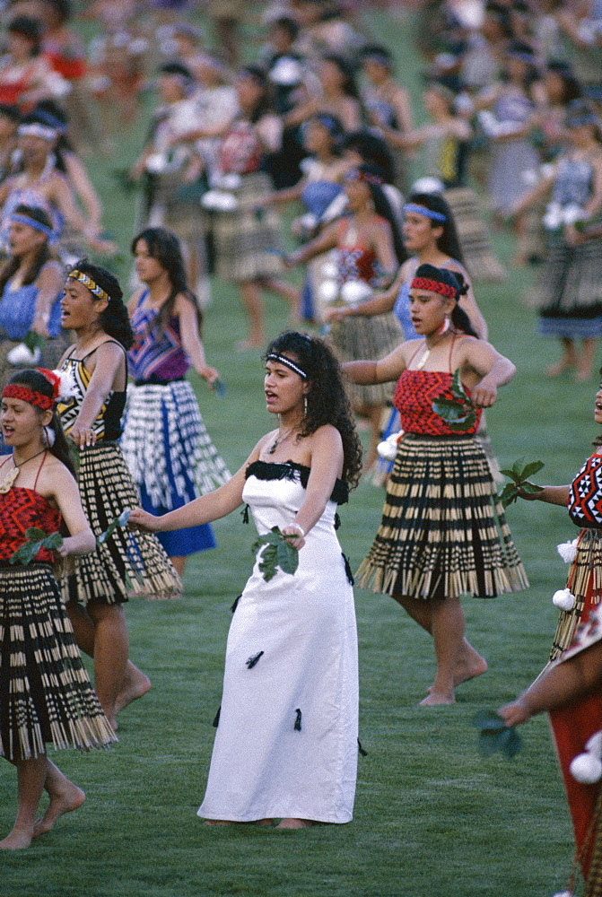 Maoris perform traditional action songs, Auckland, North Island, New Zealand, Pacific