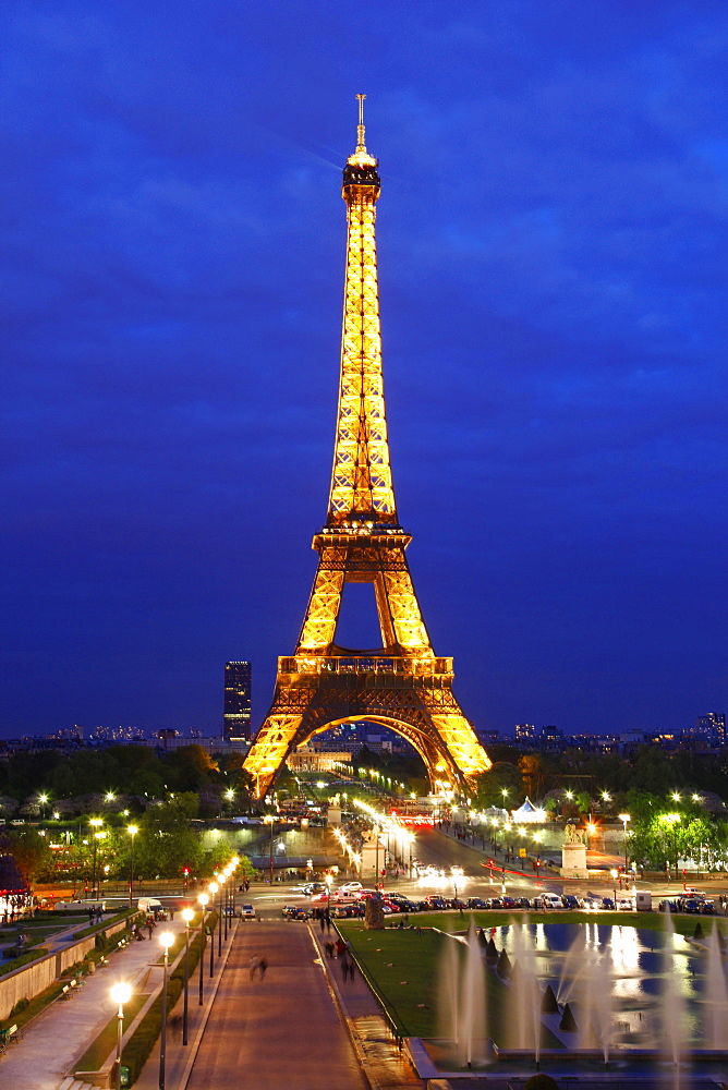 Eiffel Tower at night, Paris, France, Europe