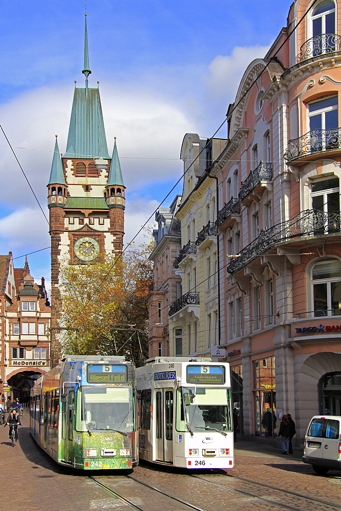 Martinstor, Old Town, Freiburg, Baden-Wurttemberg, Germany, Europe