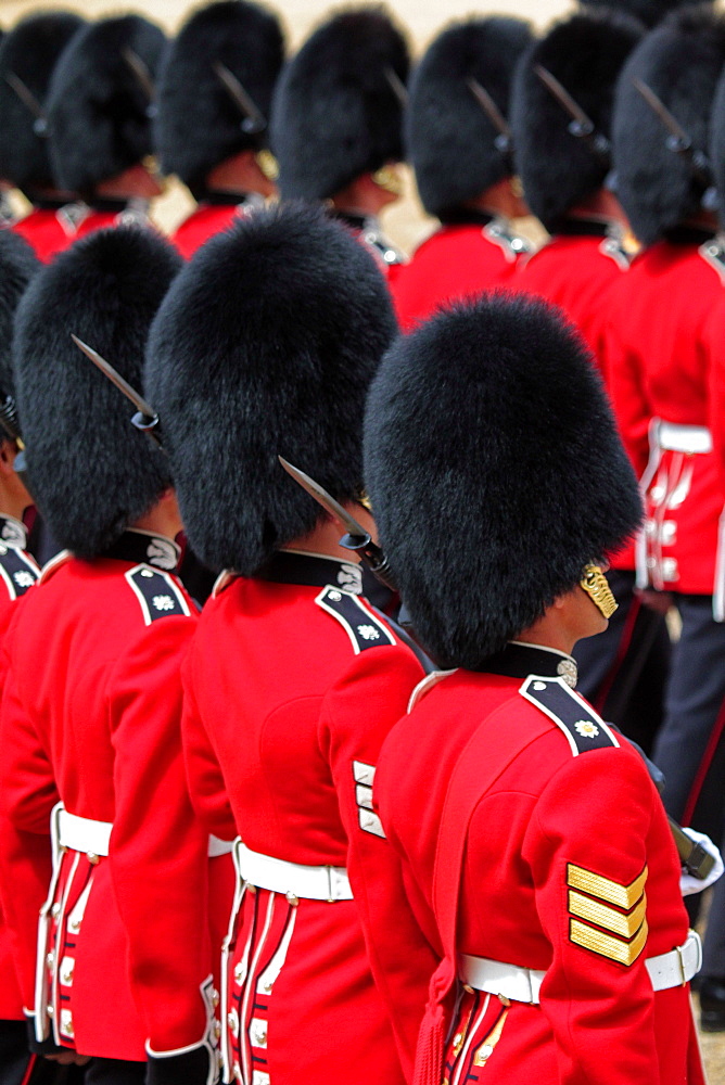 Soldiers at Trooping the Colour 2012, The Queen's Official Birthday Parade, Horse Guards, Whitehall, London, England, United Kingdom, Europe