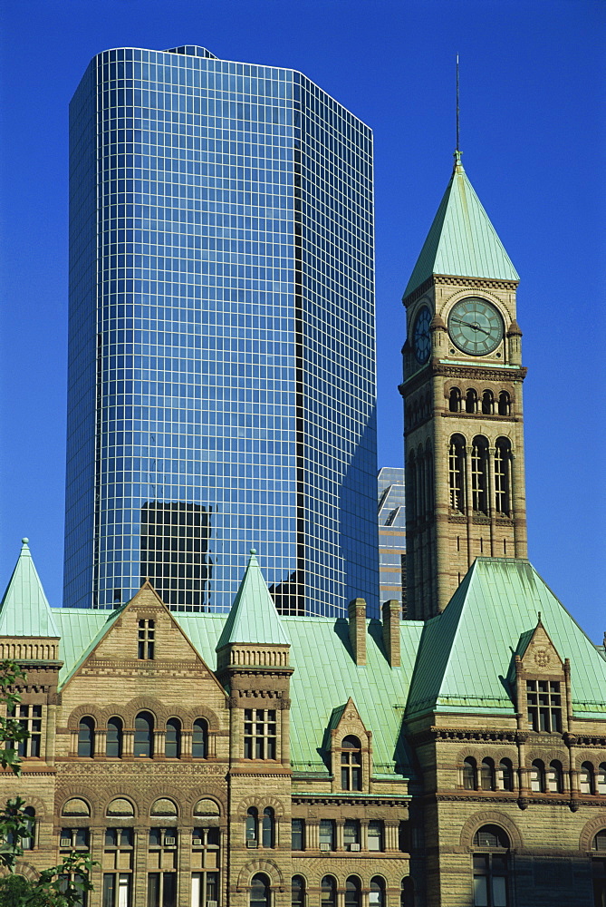 Old City Hall and modern skyscraper, Toronto, Ontario, Canada, North America