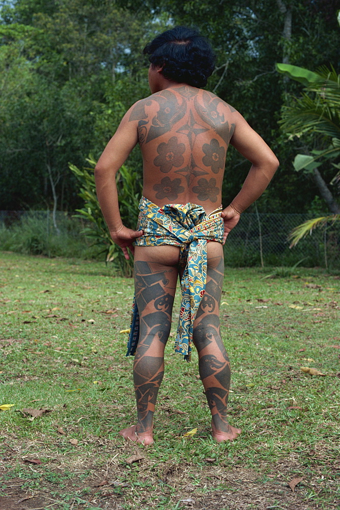 Tattoo, now rare, Iban tribe, Brunei, Borneo, Southeast Asia, Asia