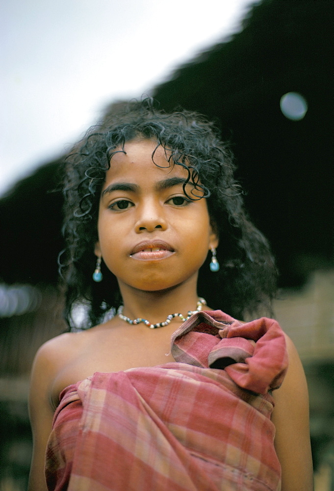 Portrait of a Hua Ulu girl, Seram, Moluccas, Indonesia, Southeast Asia, Asia