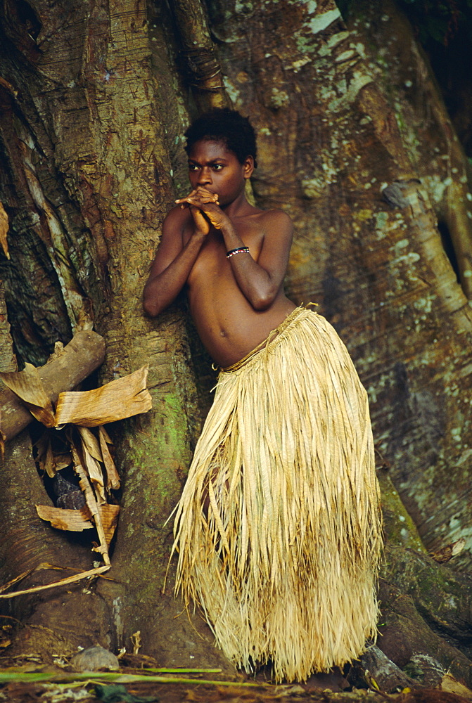 Young Tanna girl, Tanna Island, Vanuatu, Melanesia, Pacific Islands