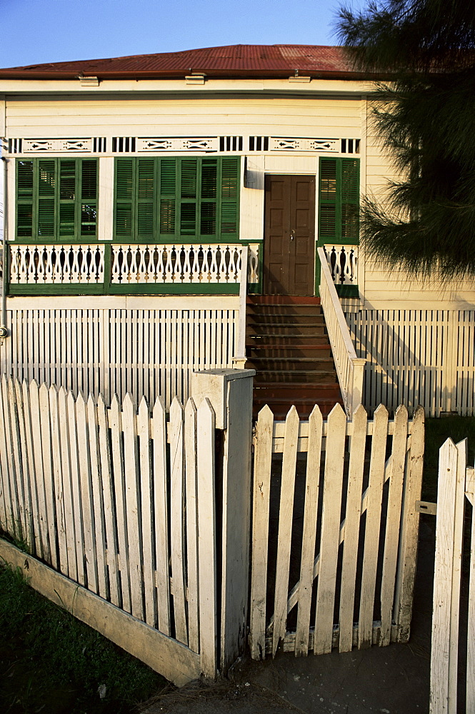 Wooden colonial building, Belize City, Belize, Central America