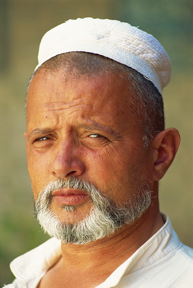 Portrait of the Imam at Pakhlavan Makhaud mausoleum in Khiva, Uzbekistan, Central Asia, Asia