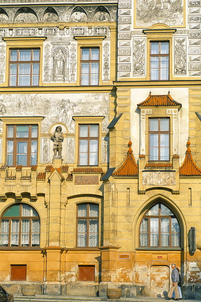 Facade of the 16th century Old Town Hall, Prachatice, South Bohemia, Czech Republic, Europe