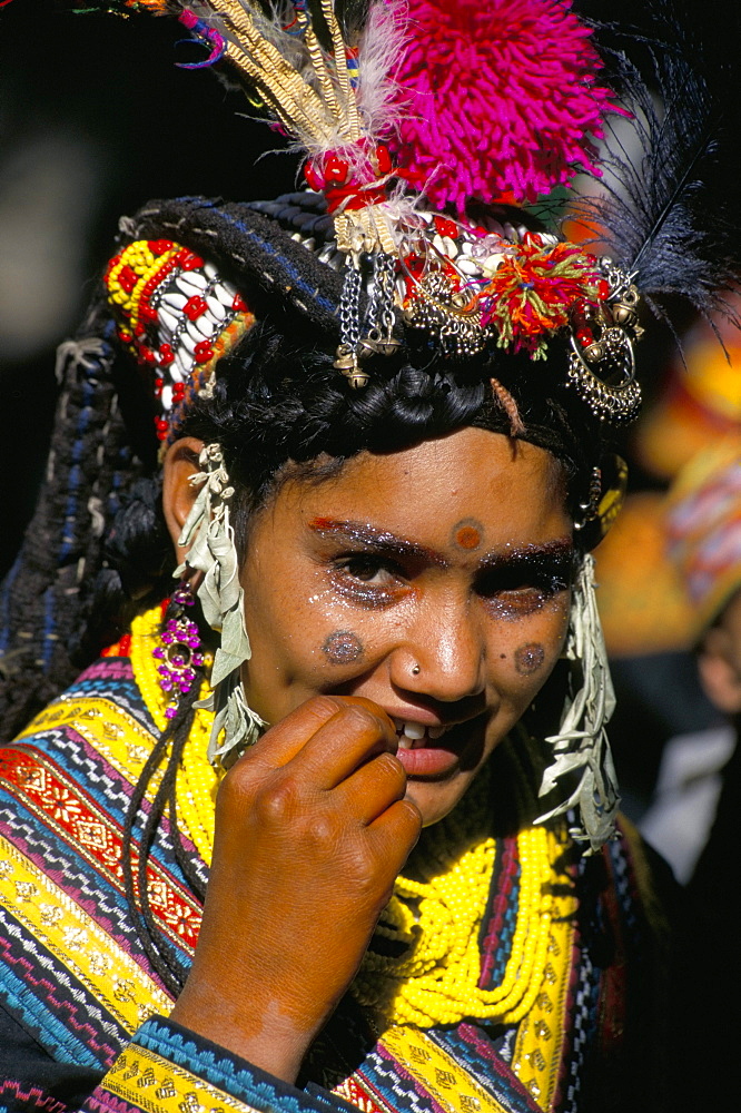 Kalash girl, Rites of Spring, Joshi, Bumburet (Bumboret) Valley, Pakistan, Asia