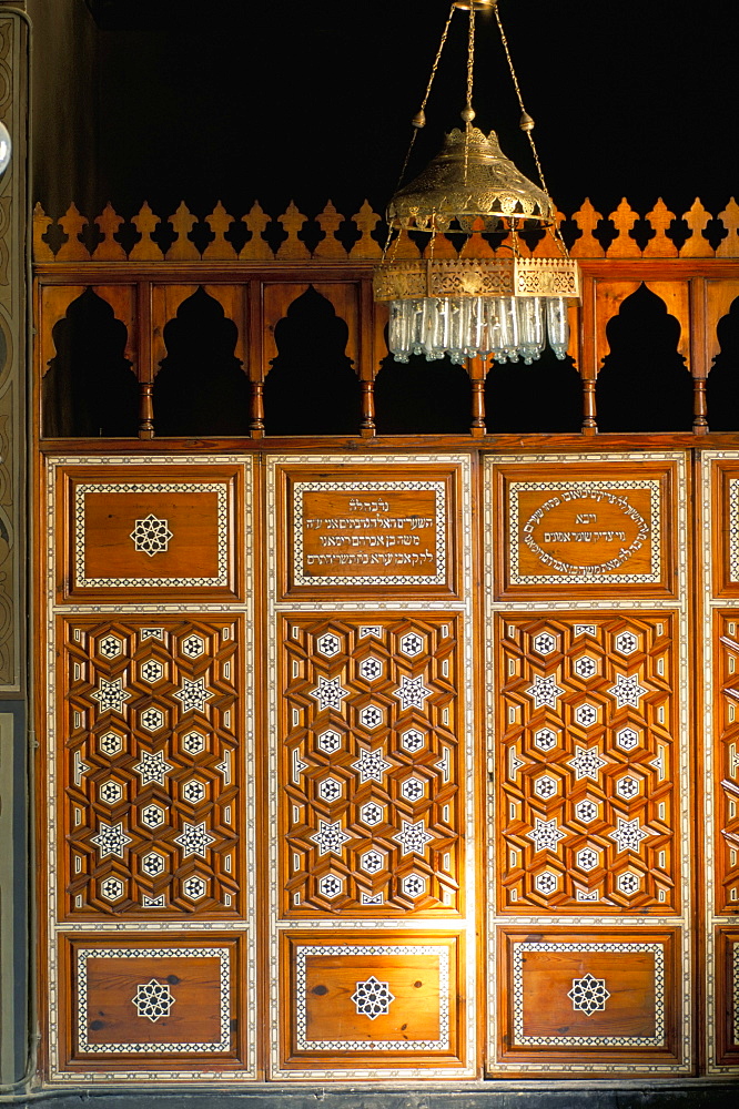 Inlaid doors of Ben Ezra Synagogue, Old Cairo, Cairo, Egypt, North Africa, Africa