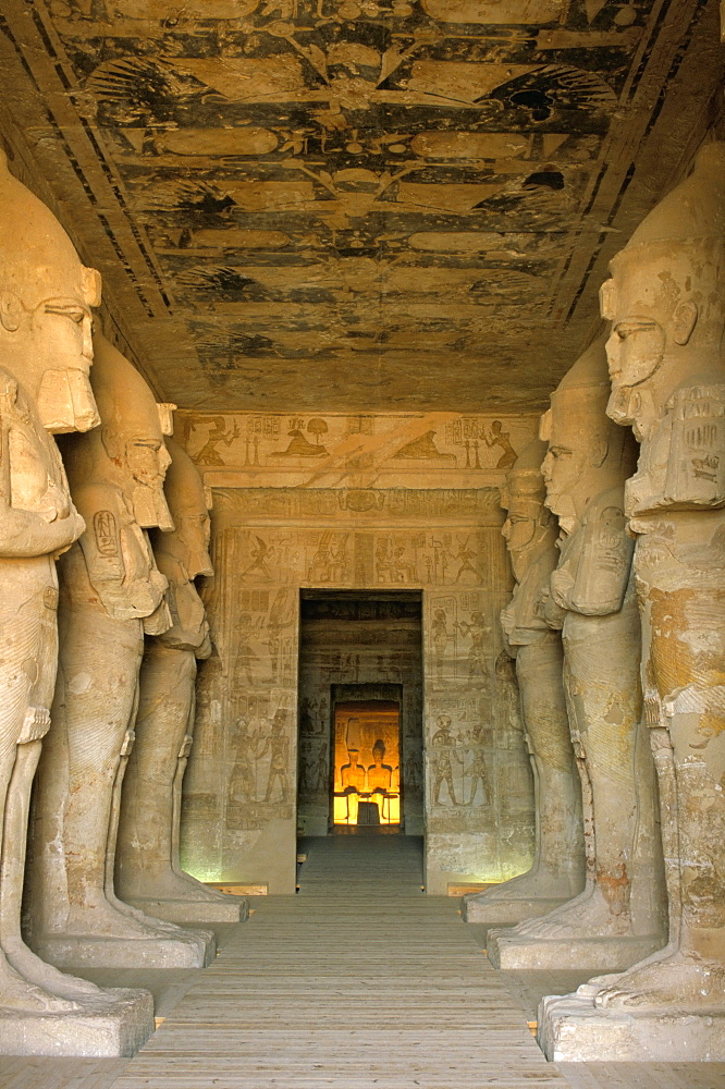 Interior of temple of Re-Harakte, Abu Simbel, UNESCO World Heritage Site, Egypt, North Africa, Africa