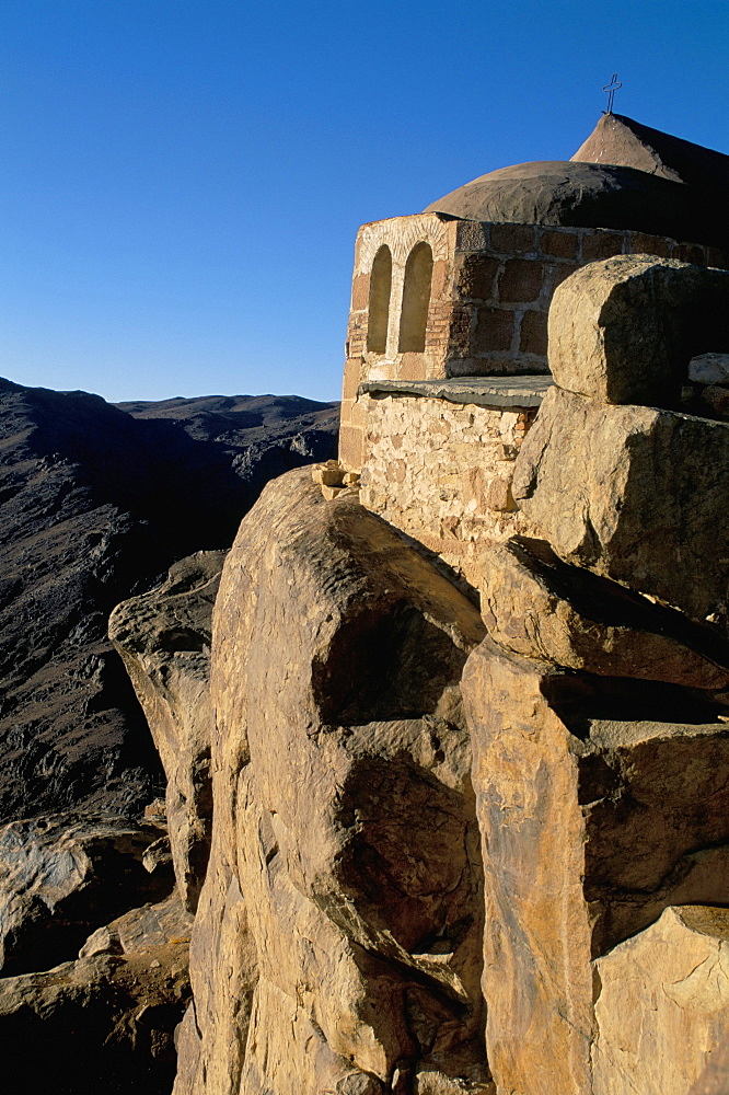 Chapel on summit, Mount Sinai, Sinai, Egypt, North Africa, Africa