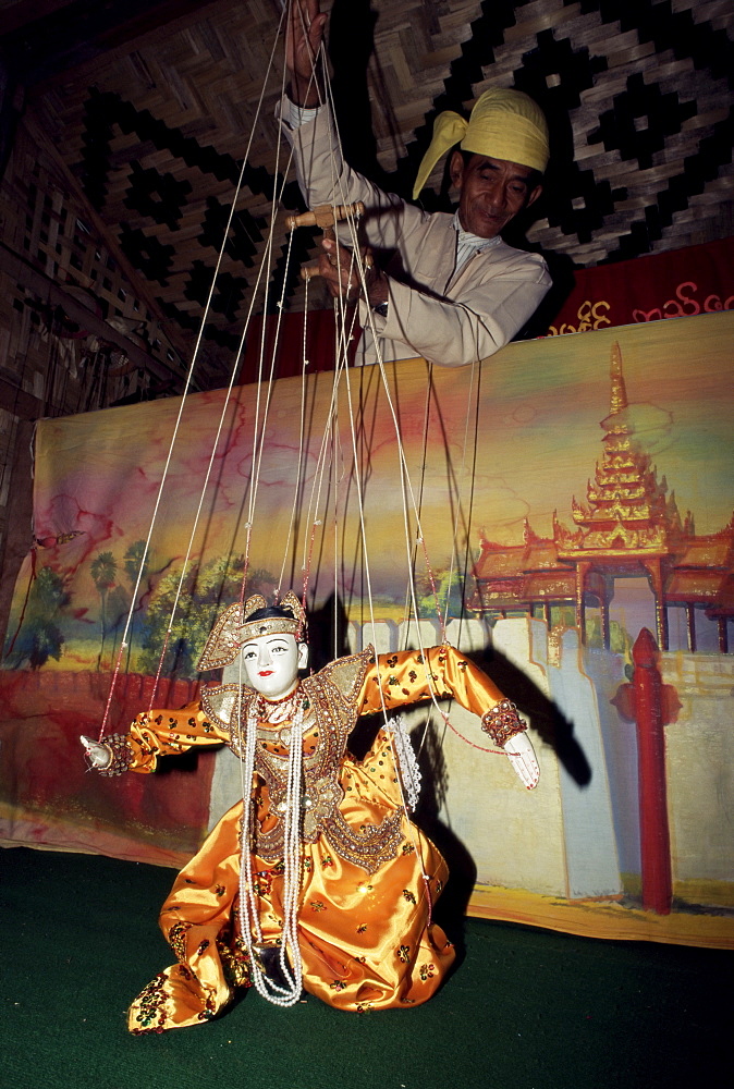 Master puppeteer at work, Mandalay, Myanmar (Burma), Asia