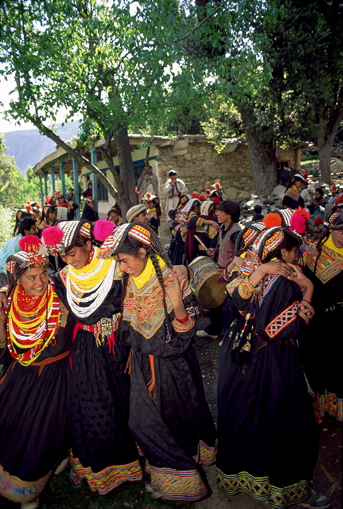 Kalash women, Rites of Spring, Joshi, Bumburet Valley, Pakistan, Asia