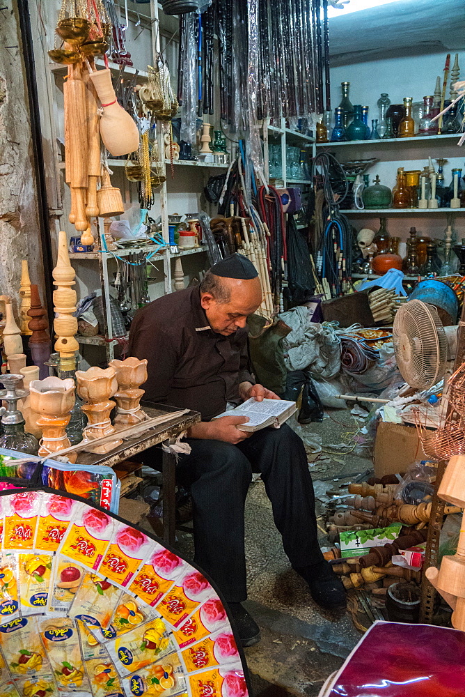 Jewish shopkeeper, Bazaar-e Vakil (Regent's Bazaar), Shiraz, Iran, Middle East