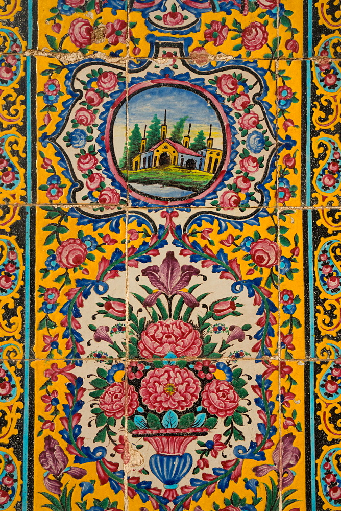 Late 19th century tiling at Nasir-al Molk Mosque, Shiraz, Iran, Middle East