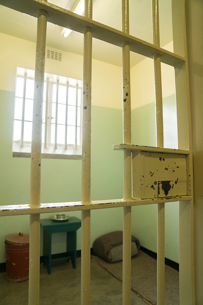 Nelson Mandela's cell for 27 years, Robben Island, UNESCO World Heritage Site, Cape Town, South Africa, Africa