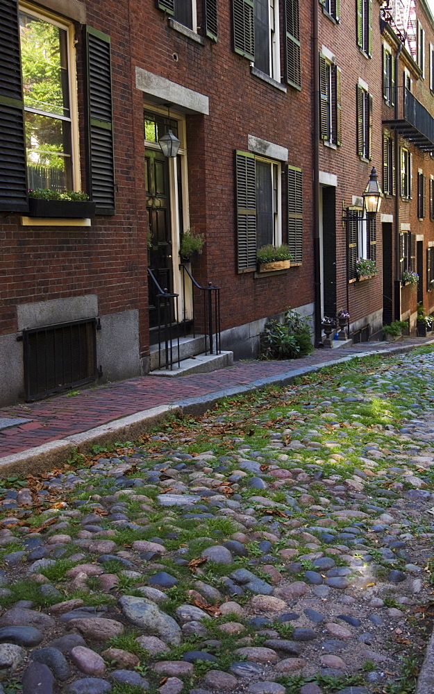 Acorn Street, Beacon Hill, Boston, Massachusetts, USA