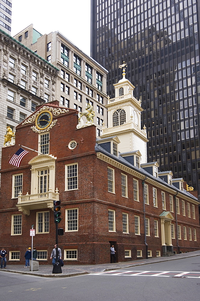 The Old State House, built in 1713, Financial District, Boston, Massachusetts, New England, United States of America, North America