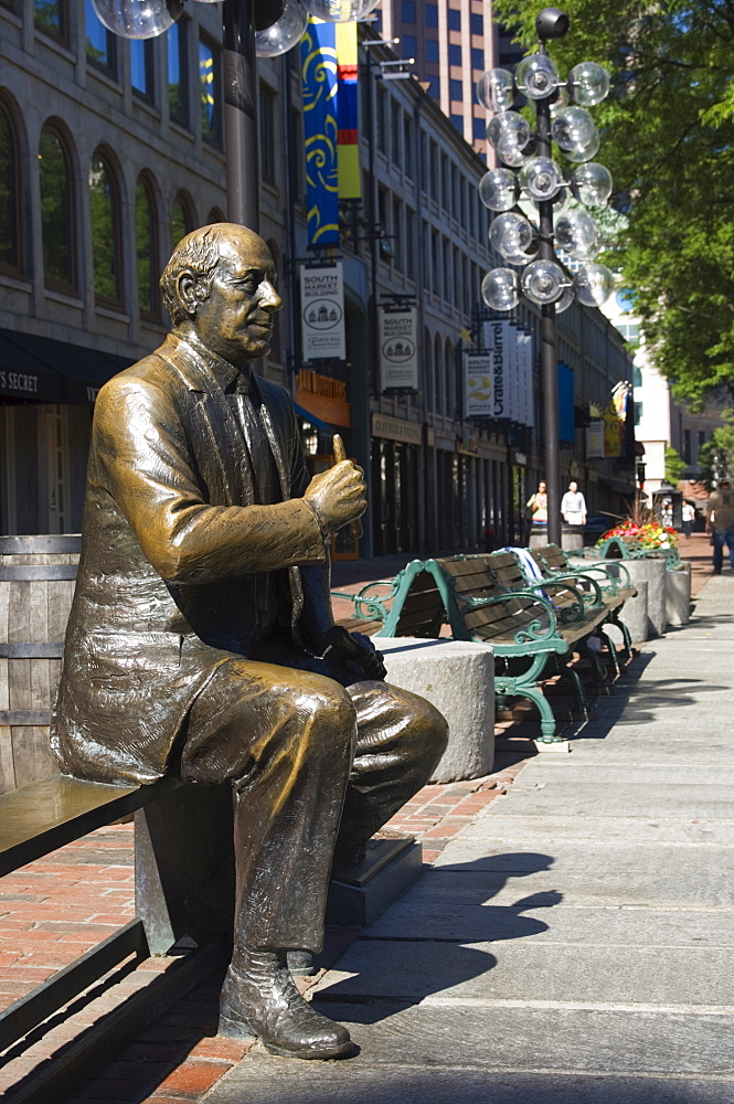 Statue in Quincy Market, Boston, Massachusetts, New England, United States of America, North America