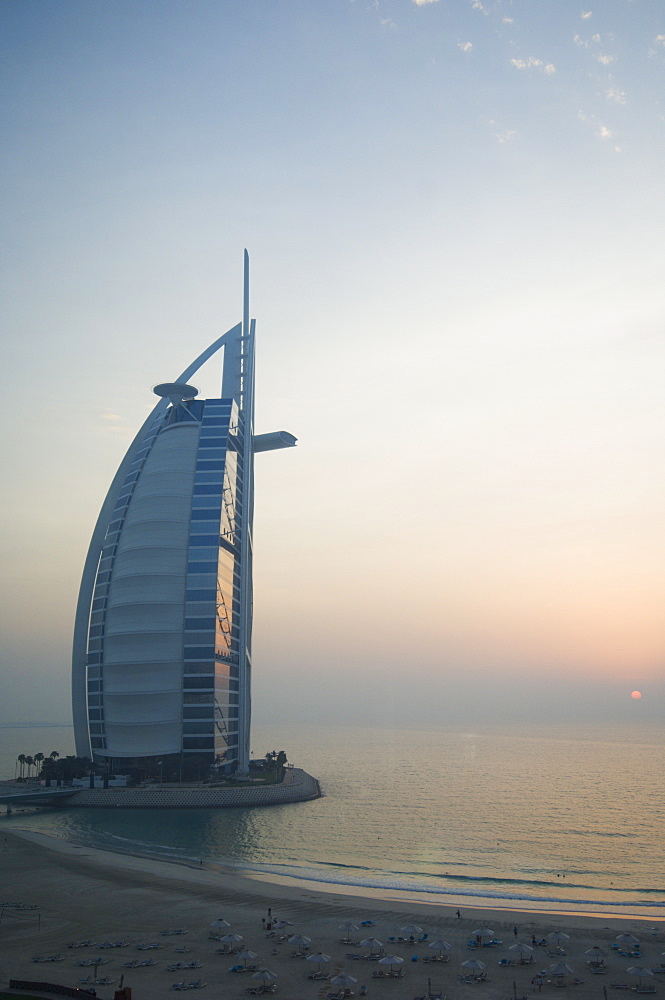 Sunset, Burj Al Arab Hotel, Dubai, United Arab Emirates, Middle East