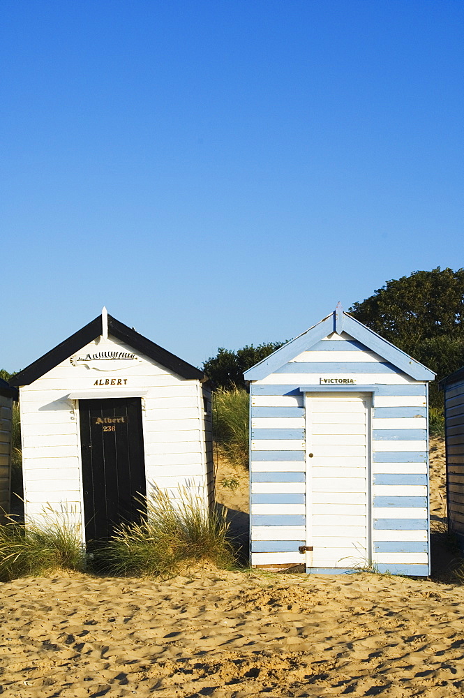 Beach huts, Southwold, Suffolk, England, United Kingdom, Europe