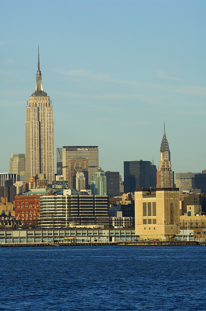 The Empire State Building and Midtown Manhattan skyline across the Hudson River, New York City, New York, United States of America, North America