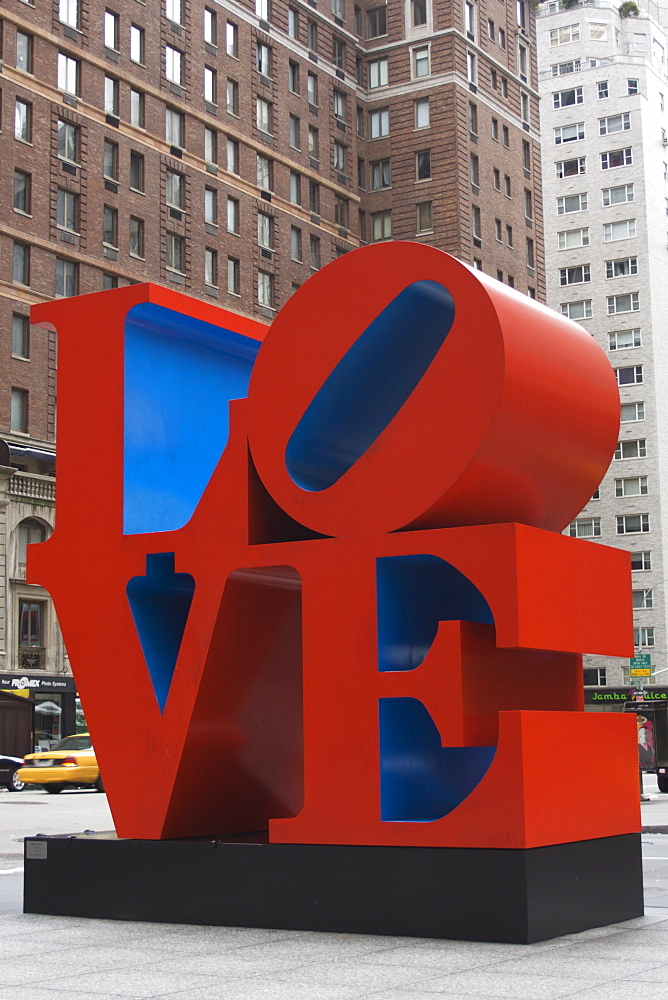 Love Sculpture by Robert Indiana, 6th Avenue, Manhattan, New York City, New York, United States of America, North America