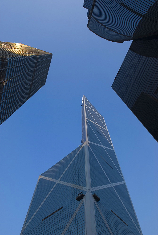 Skyscrapers, Bank of China Building in centre, Central, Hong Kong, China, Asia