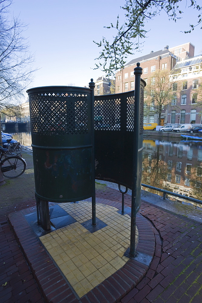 Old fashioned outdoor lavatory or pissoir, Amsterdam, Netherlands, Europe