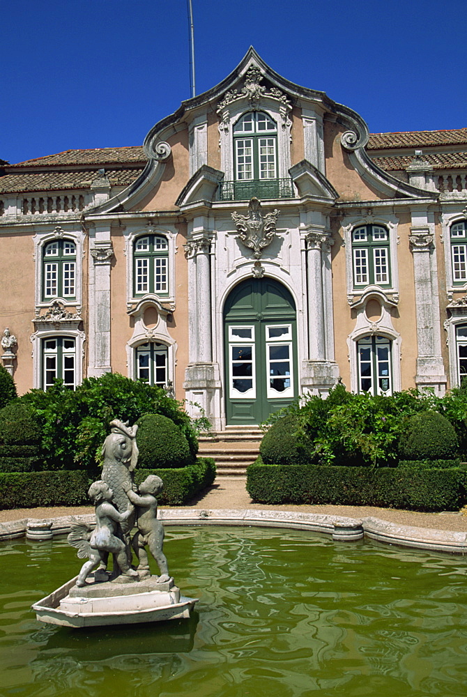 Fountain in front of the Queluz Palace in Lisbon, Portugal, Europe