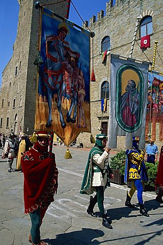 Medieval parade, Arezzo, Tuscany, Italy, Europe