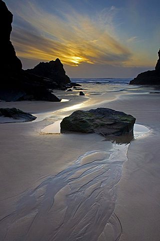 Evening, Bedruthan Steps, Cornwall, England, United Kingdom, Europe