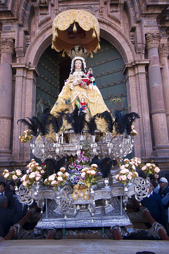 The festivities of Corpus Christi, the most important religious festival in Peru, held in Cuzco, Peru, South America